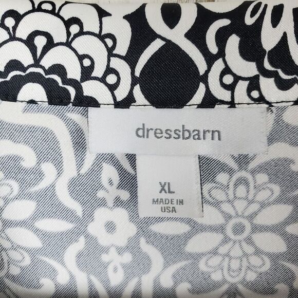 Dressbarn Button Down Blouse Black White Size XL - Picture 3 of 11
